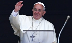 Pope Francis addresses the crowds in St Peter's Square