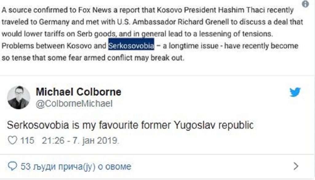 Fox News i ndryshon emrin Serbisë
