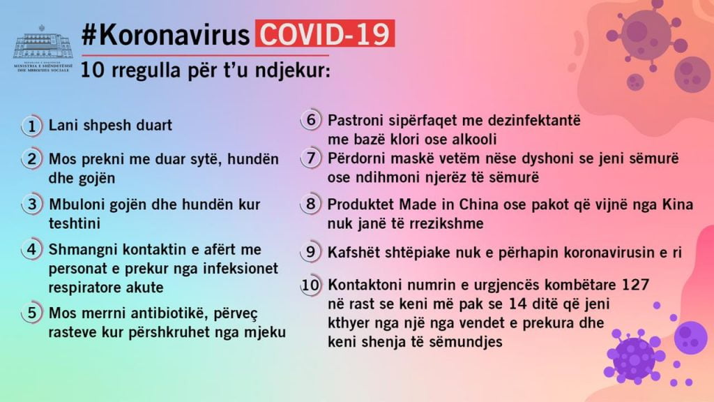 10 këshilla për t’u mbrojtur nga koronavirusi