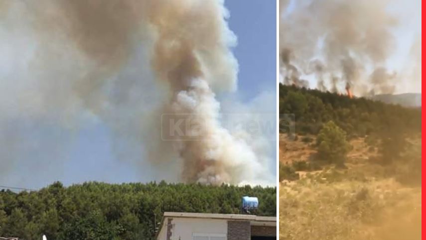 Zjarr i fuqishëm në Mamurras, rrezikohen banesat