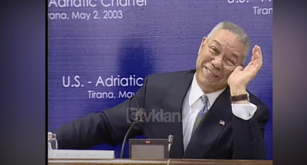 Colin Powell tregon arsyen pse zgjodhi Tiranën për nënshkrimin e Kartës Adriatik 3 (2 Maj 2003)