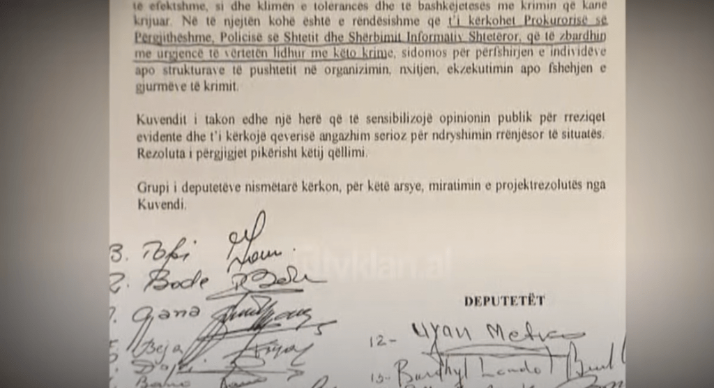 PD i kërkon qeverisë miratimin e projekt-rezolutës për mbrojtjen e biznesit nga krimi (13 Maj 2003)