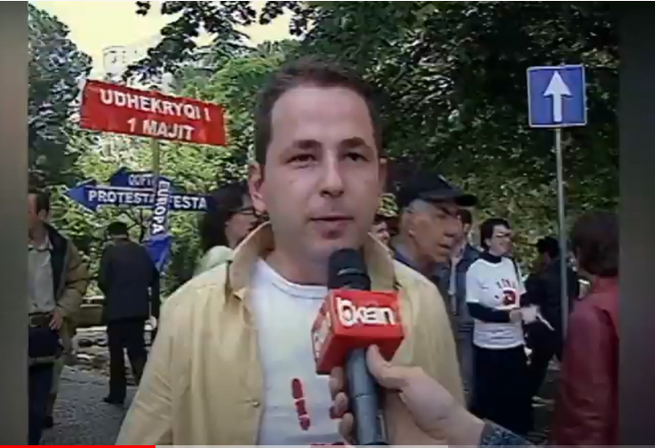 Lëvizja Mjaft dhe OJQ protestë në ditën e 1 Majit &#8211; (1 Maj 2004)