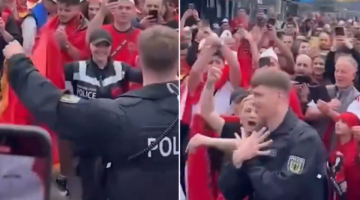 Euro 2024 | Polici gjerman kërcen me shqiptarët dhe bën shqiponjën