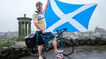 Me biçikletë nga Skocia në Gjermani, 40-vjeçari zotohet të përmbushë ëndrrën e babait të ndjerë