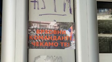 Në veri të Kosovës shfaqen mesazhe dedikuar Vuçiçit