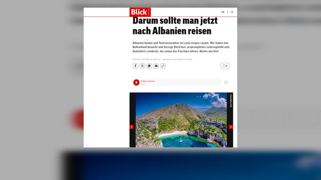 &#8220;Blick”: Pse duhet të udhëtoni në Shqipëri tani?