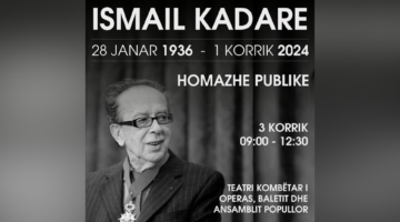 Homazhet në nder të Ismail Kadaresë mbahen sot në TKOB