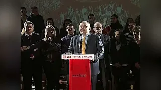 Ilir Meta takim në Lushnjë për neglizhencën e qeverisë ndaj pensionistëve-(15 Shkurt 2009)