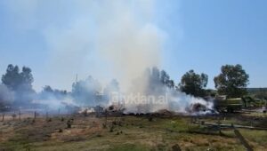 Zjarr i madh në Mbrostar të Fierit