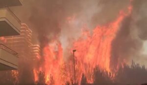 Situatë dramatike në Shëngjin. Zjarri përfshin disa banesa dhe biznese, evakuohen banorë e pushues