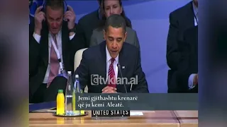 Shqipëria anëtarësohet në NATO, Barack Obama i uron mirëseardhjen-(4 Prill 2009)